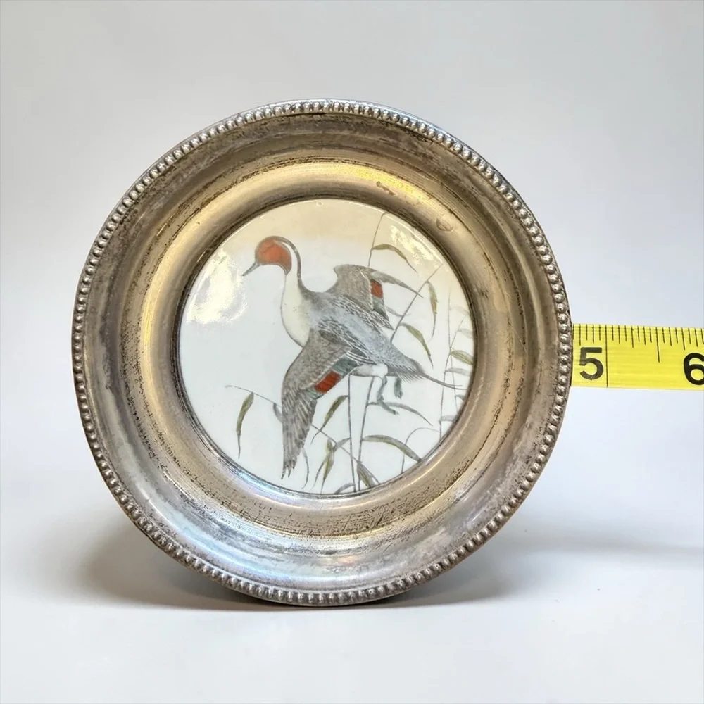 Vintage Frank M Whiting Sterling Silver Delano Studios Duck Coaster